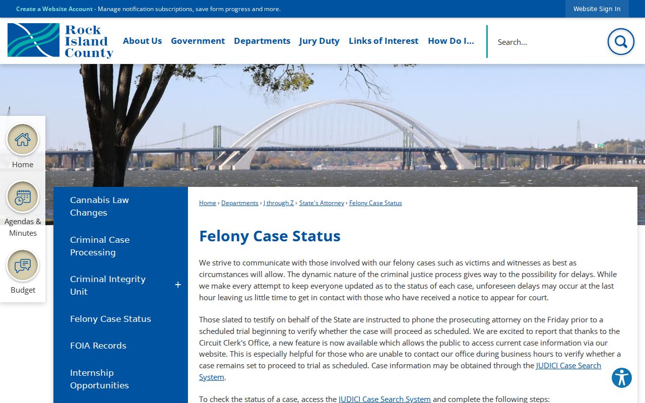 Rock Island County criminal case number and History instructions
