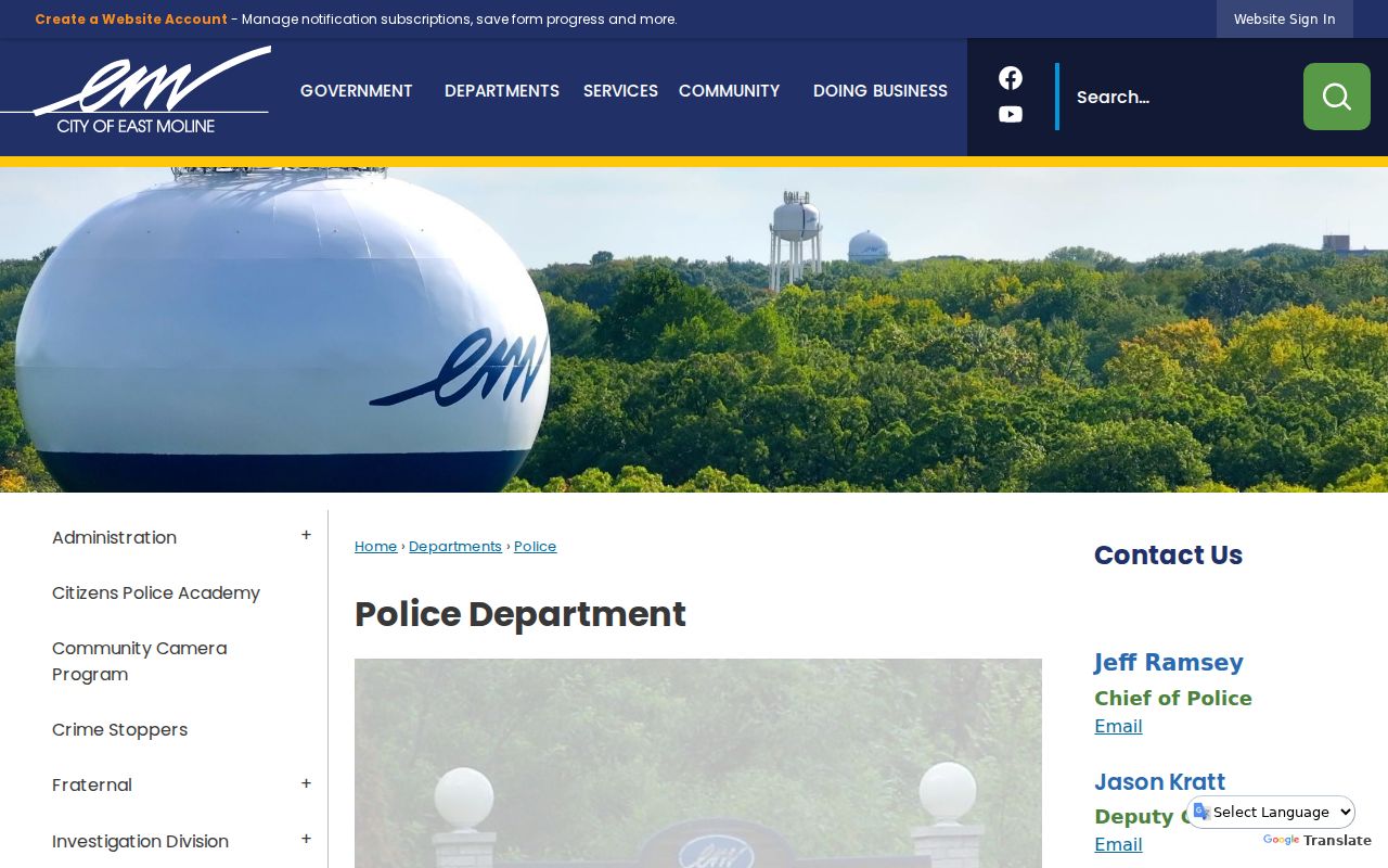 East Moline Police Department and criminal record contact