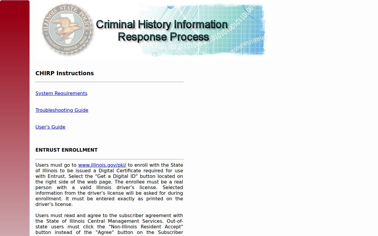 Rock Island County criminal history inquiry through Illinois CHIRP