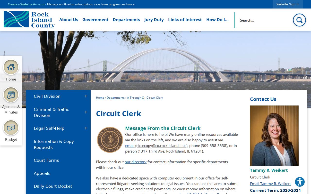 Rock Island County criminal record access through the Circuit Clerk