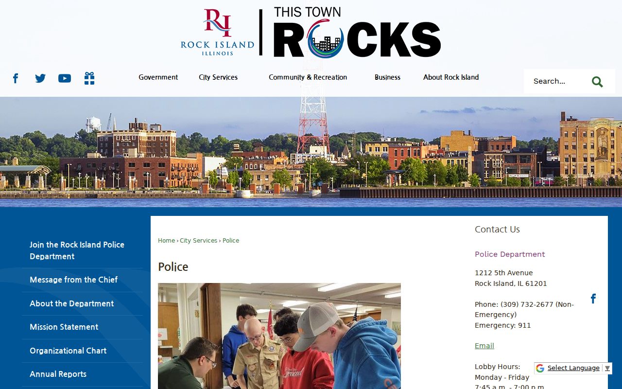 Rock Island Police Department criminal records contact