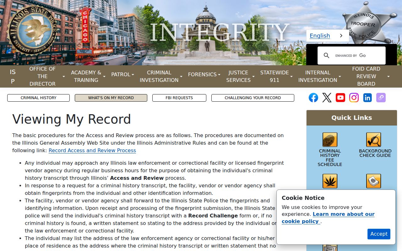 Rock Island County criminal record access and review route